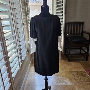 CeCe Black Sheath Dress with Puff Sleeves